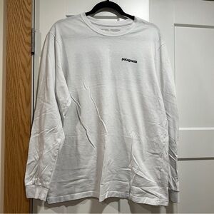Patagonia White Long-Sleeve Logo Tee